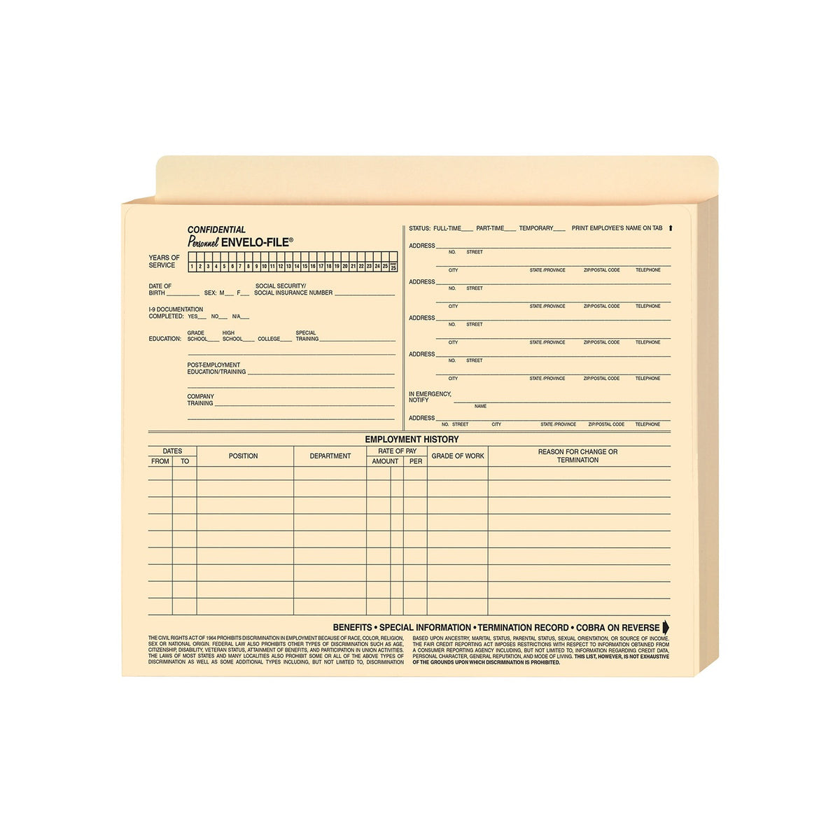 ComplyRight Manila Folder, Letter, 25/Pack - Expandable