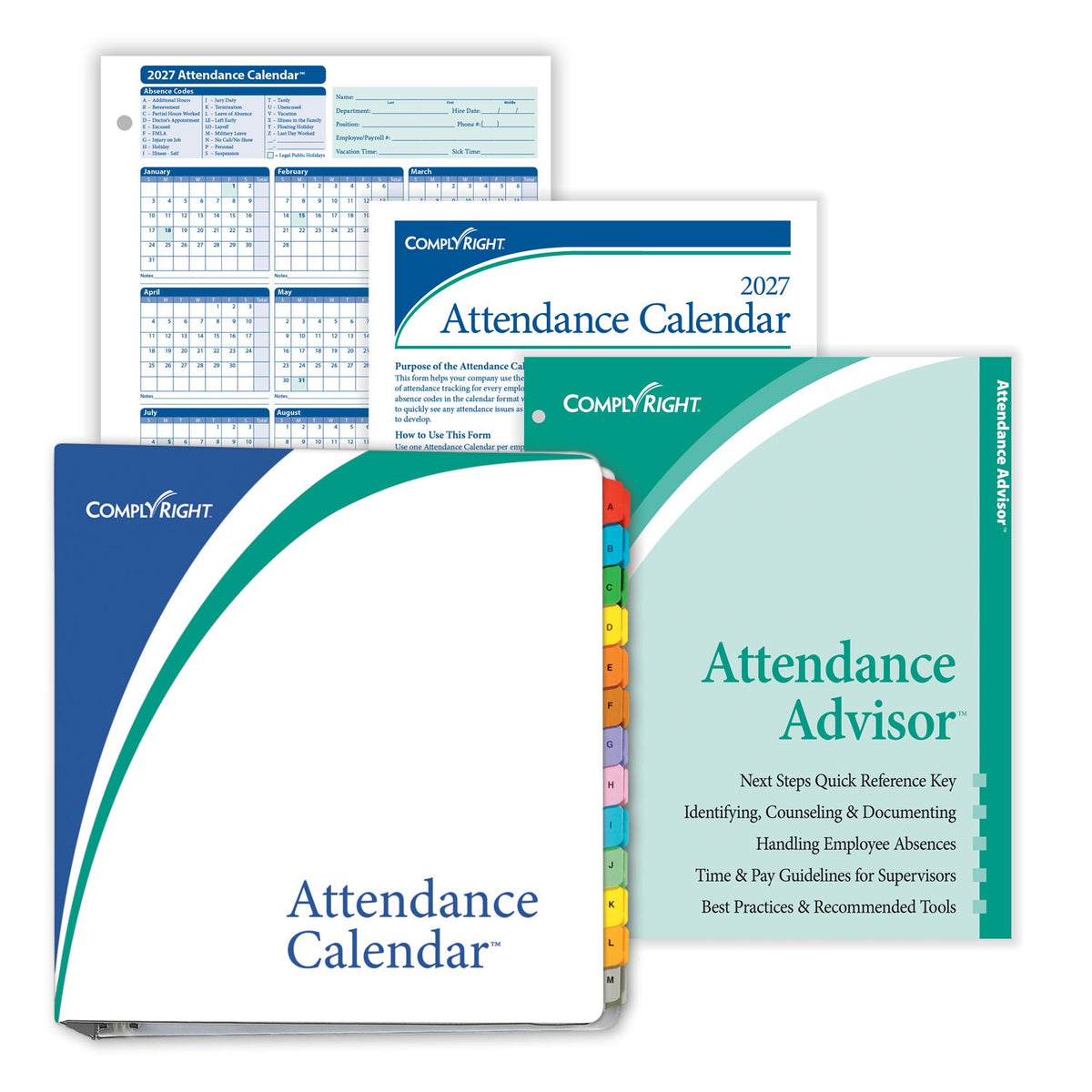 ComplyRight Calendar Kit, 8 1/2" x 11", White - 200/Pack