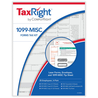 ComplyRight Paper Tax Form, 8 1/2" x 11", White - 25/Pack