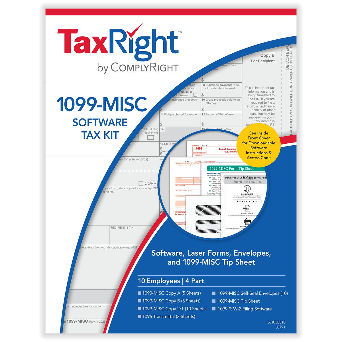 ComplyRight Paper Tax Form, 8 1/2" x 11", White - 10/Pack
