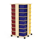 Jonti-Craft Baltic Birch Wood Storage Tower, 27" Wide, Beige - 32 Lugs