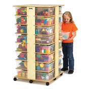 Jonti-Craft Baltic Birch Wood Storage Tower, 27" Wide, Beige - 32 Lugs