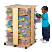 Jonti-Craft Baltic Birch Wood Storage Tower, 27" Wide, Beige - 24 Lugs