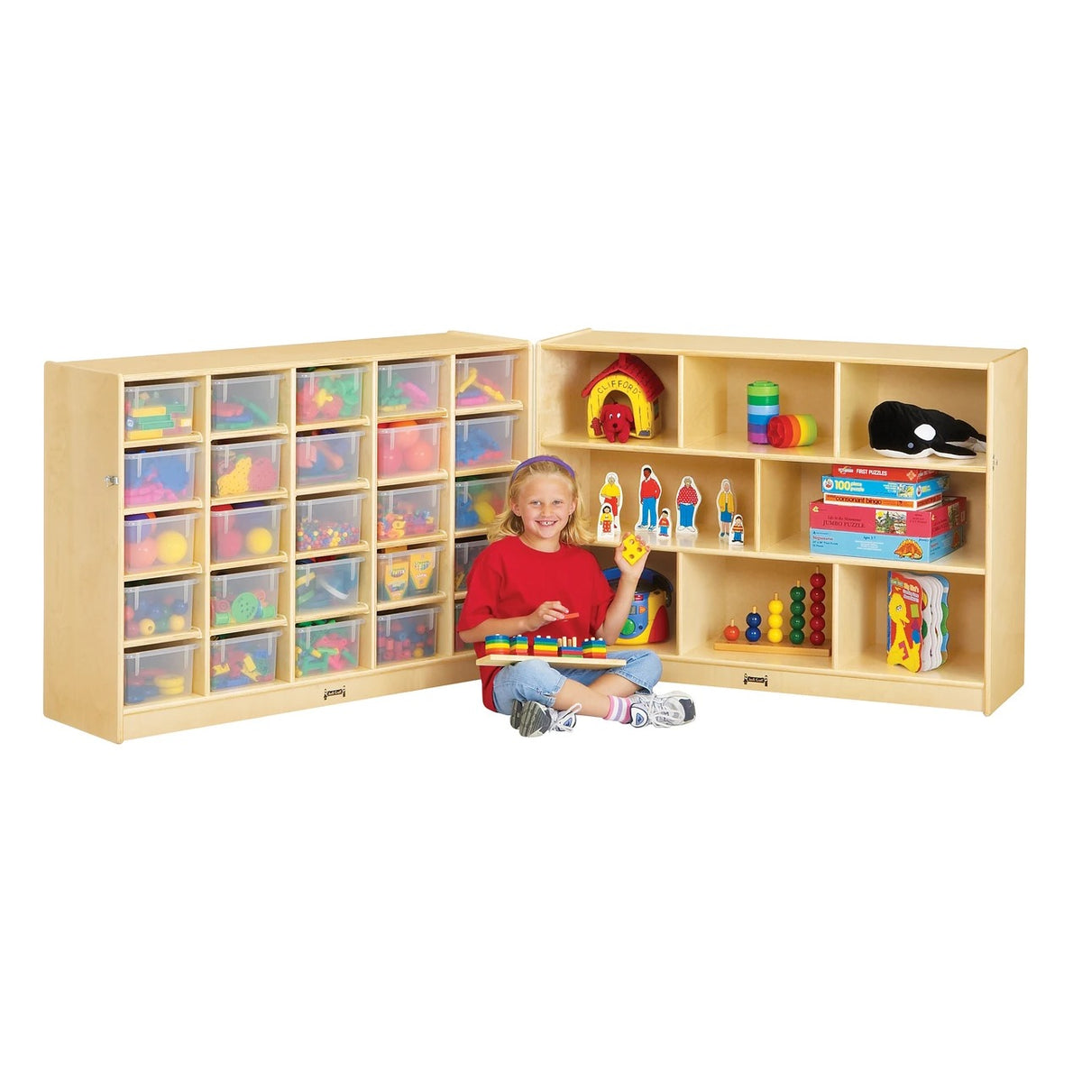 Jonti-Craft Baltic Birch 04280JC Wood Storage Cabinet, 96" Wide, Brown - Default Title