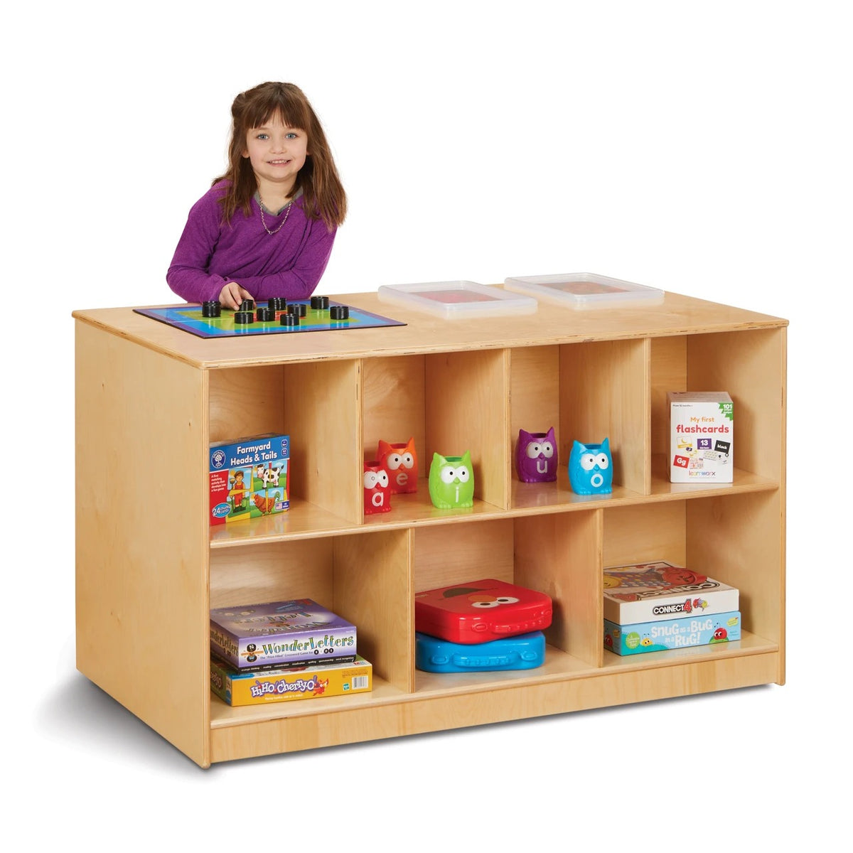 Jonti-Craft Baltic Birch Wood Storage Island, 48" Wide, Beige - 0441JC