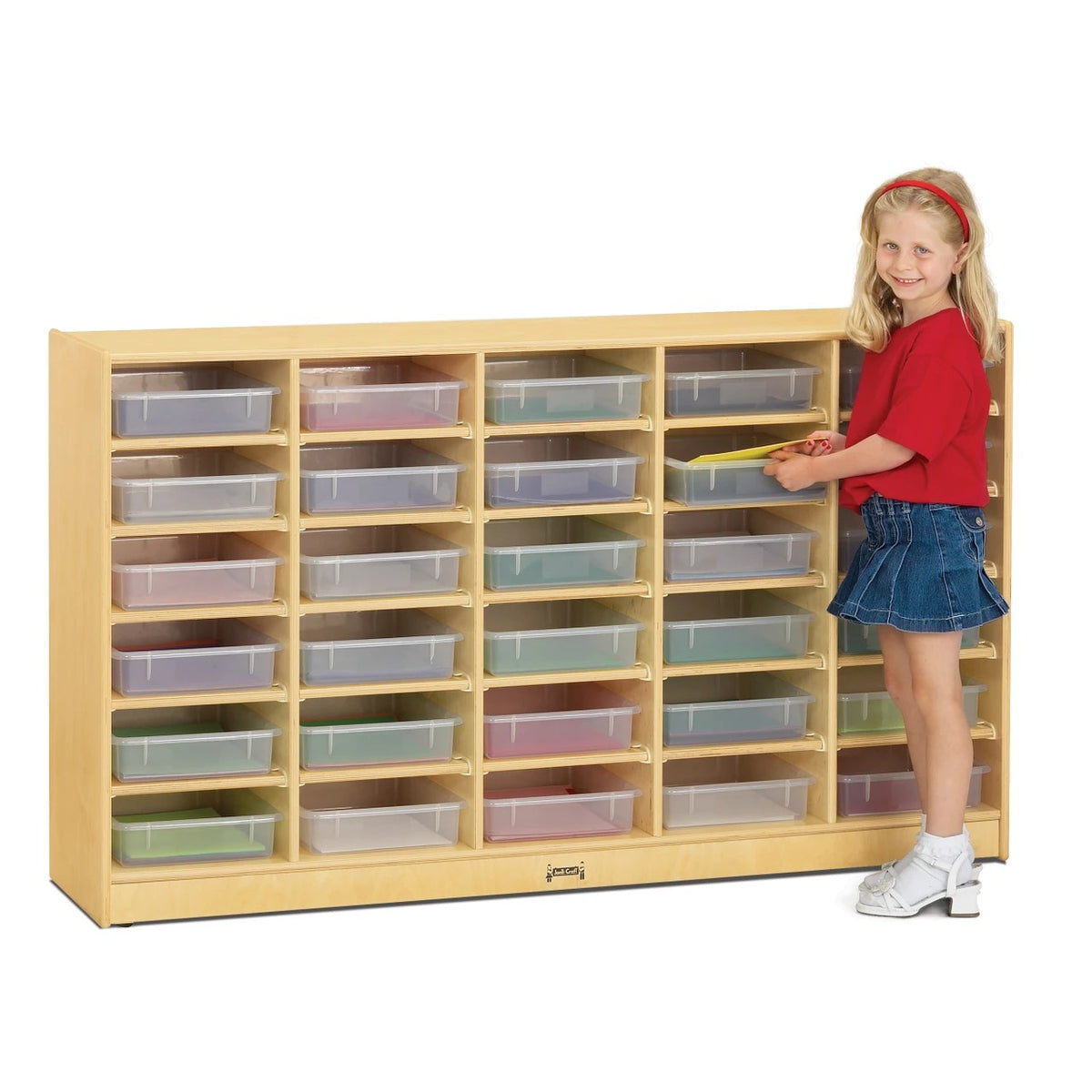 Jonti-Craft Baltic Birch Wood Storage Cabinet, 35 1/2" High, Beige - 48"