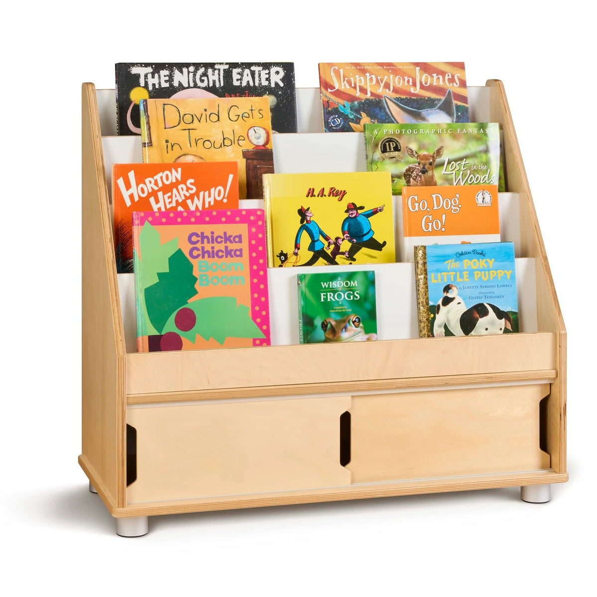 Jonti-Craft TrueModern 1728JC Laminate Book Rack, 30" Wide, Beige