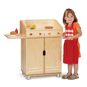Jonti-Craft TrueModern 1739JC Wood Play BBQ Grill, 39" Wide, Brown