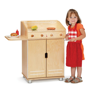 Jonti-Craft TrueModern 1739JC Wood Play BBQ Grill, 39" Wide, Brown