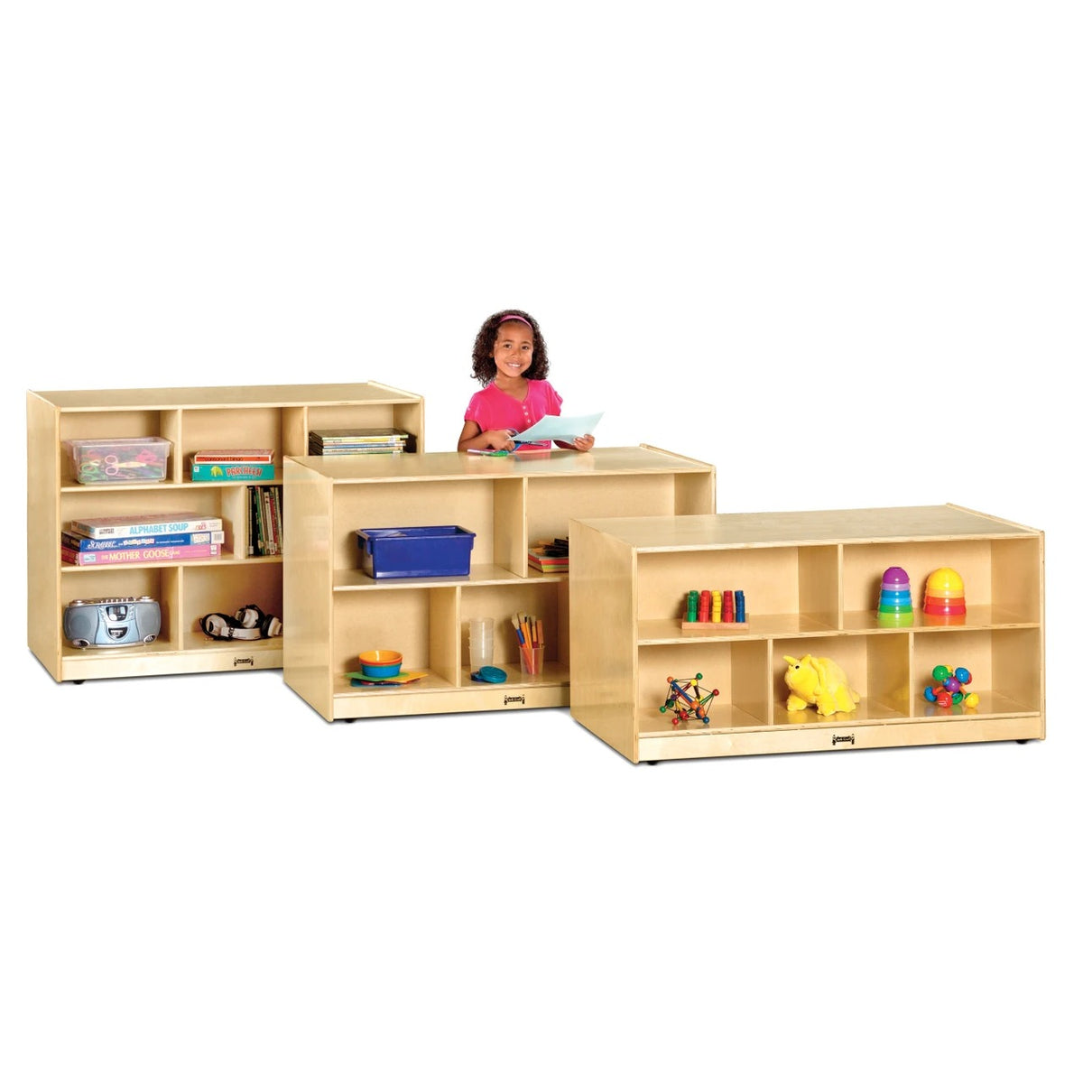 Jonti-Craft Baltic Birch Wood Storage Island, 48" Wide, Brown - photo 3