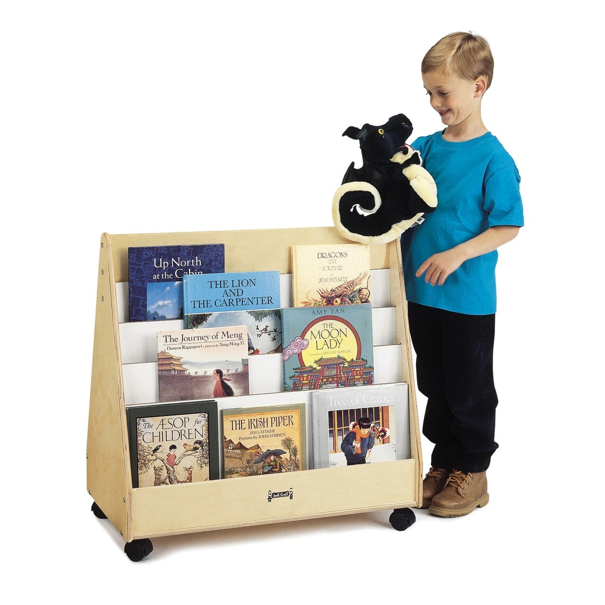 Jonti-Craft Baltic Birch Wood Pick-a-Book Stand, 30" Wide, Beige - 30"