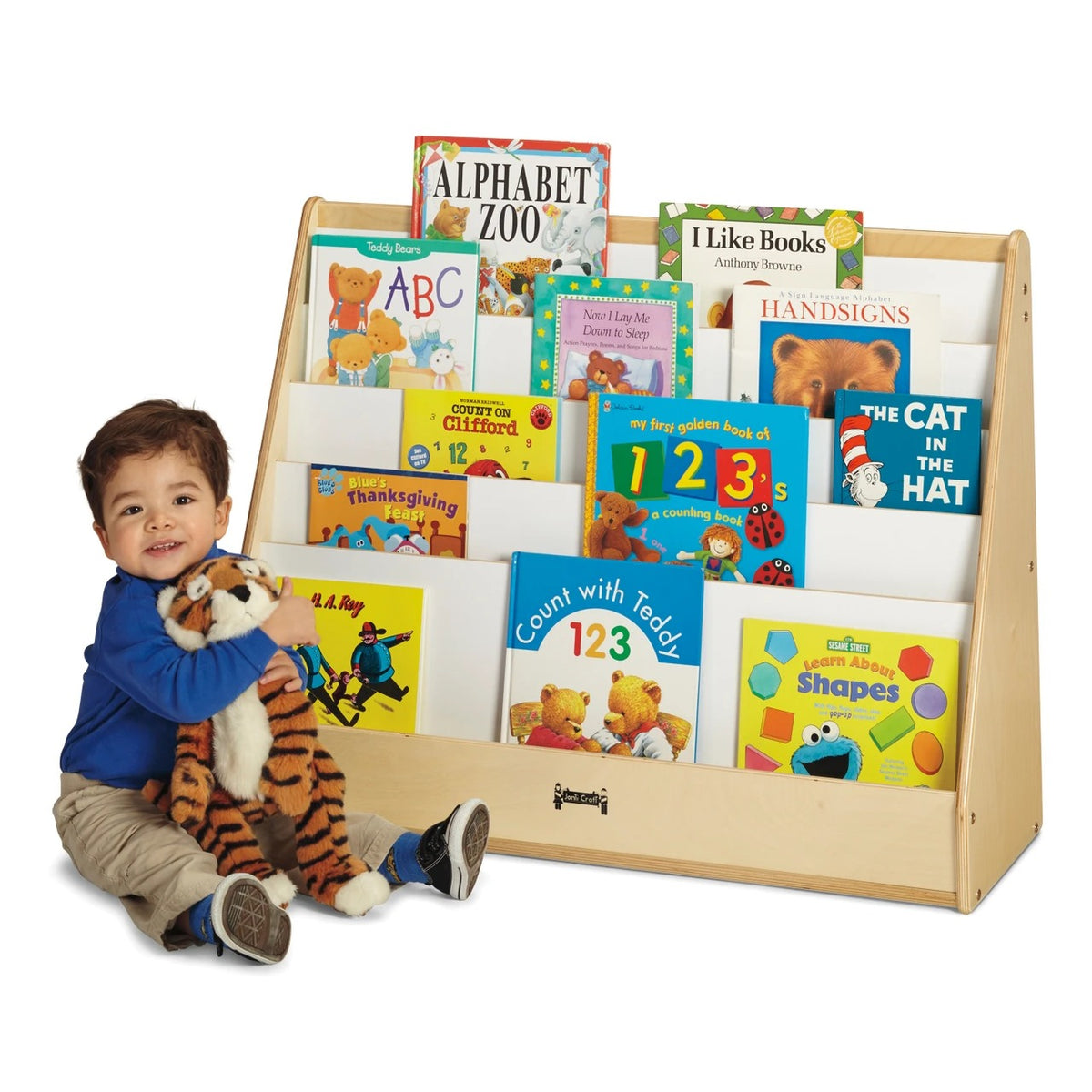 Jonti-Craft Baltic Birch Wood Pick-a-Book Stand, 27 1/2" High, Brown - 36"