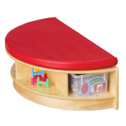 Jonti-Craft Baltic Birch Wood Semi-Circle Seat, 36" Wide - Red