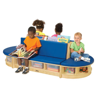 Jonti-Craft Baltic Birch Wood Couch Set, 79" Wide - Blue