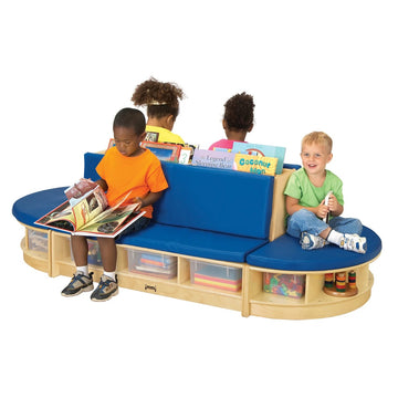 Jonti-Craft Baltic Birch Wood Couch Set, 79" Wide - Blue