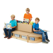 Jonti-Craft Baltic Birch Wood Couch Set, 79" Wide - Brown