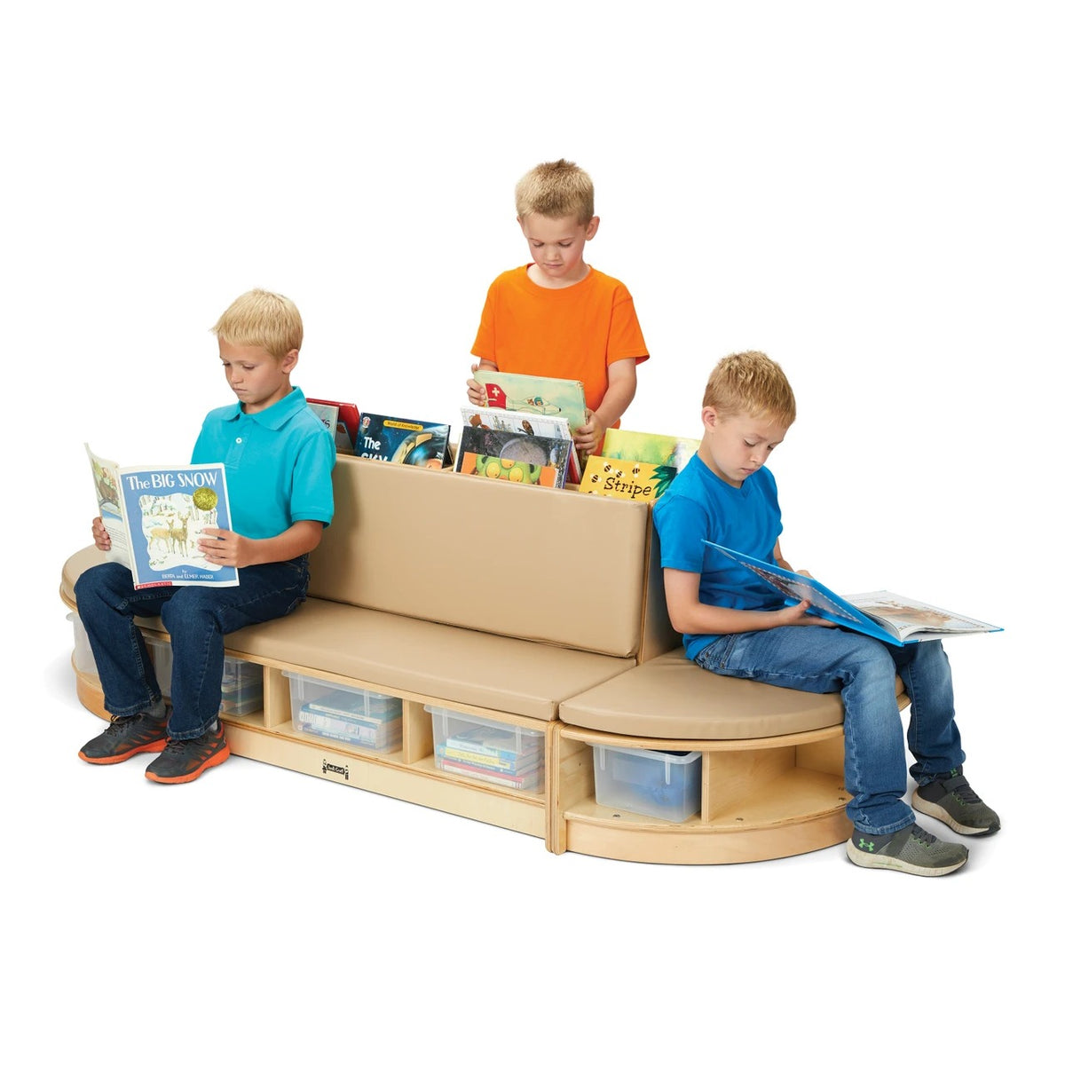 Jonti-Craft Baltic Birch Wood Couch Set, 79" Wide - Brown
