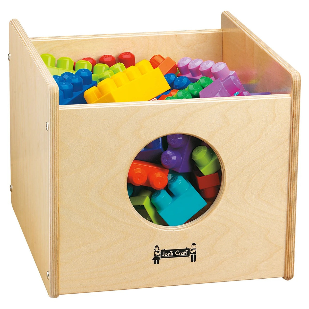 Jonti-Craft Baltic Birch 3926JC See-n-Wheel Wood Bin, 14" Wide, Beige - Default Title