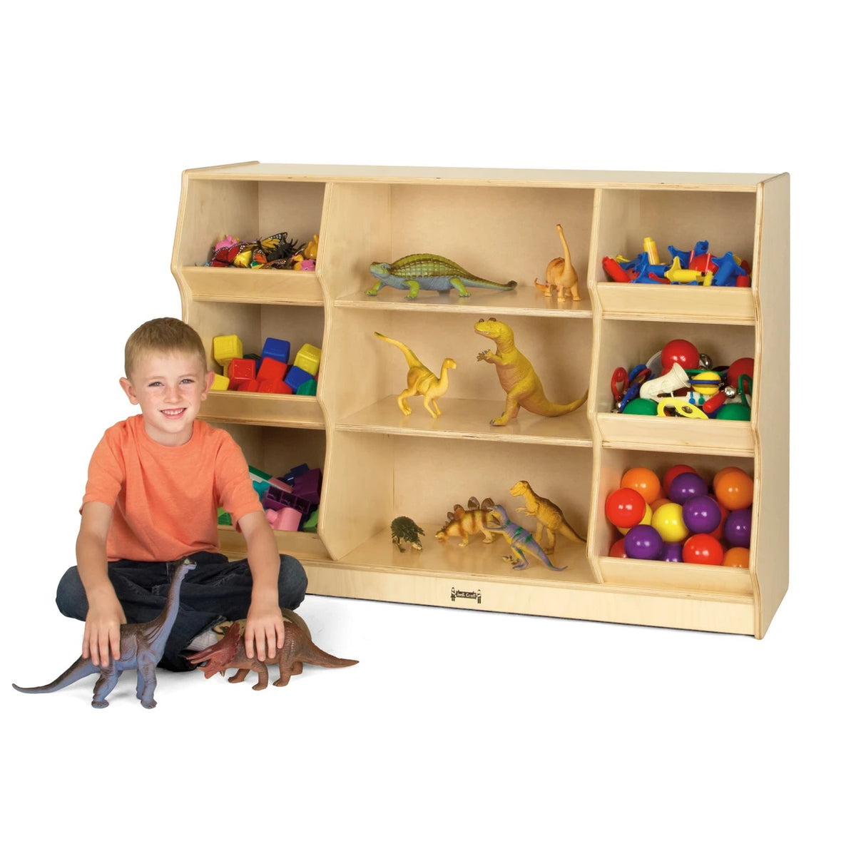Jonti-Craft Baltic Birch 3932JC Wood Open Storage Cabinet, 48" Wide, Beige - Default Title