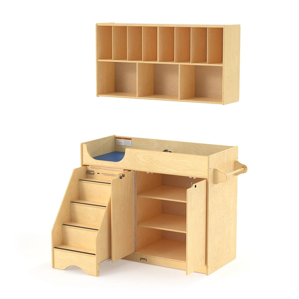 Jonti-Craft Baltic Birch Wood Shelf Organizer, 48" Wide, Brown - Left