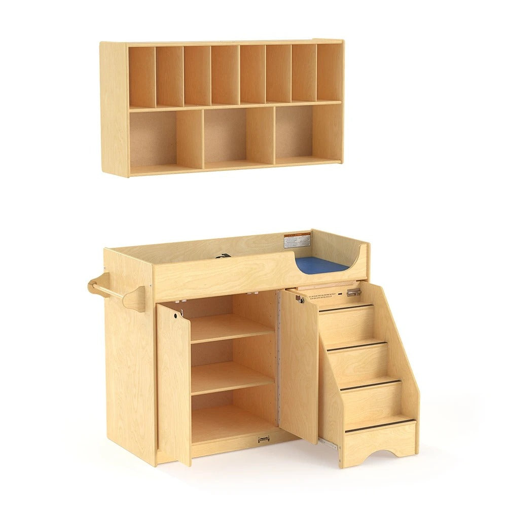 Jonti-Craft Baltic Birch Wood Shelf Organizer, 48" Wide, Brown - Right