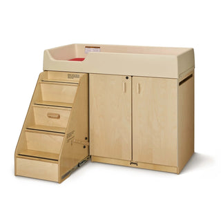 Jonti-Craft Baltic Birch Wood Changing Cabinet, 48 1/2" Wide, Brown - Left