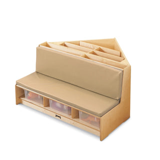 Jonti-Craft Baltic Birch Wood Literacy Nook, 42" Wide - Beige Brown