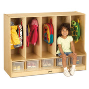 Jonti-Craft Baltic Birch Wood Coat Locker, 48" Wide, Brown - 66850JC