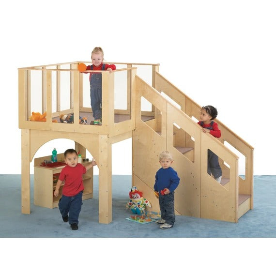 Jonti-Craft Baltic Birch 9752JC Wood Play Loft, 60" Wide, Brown - photo 3