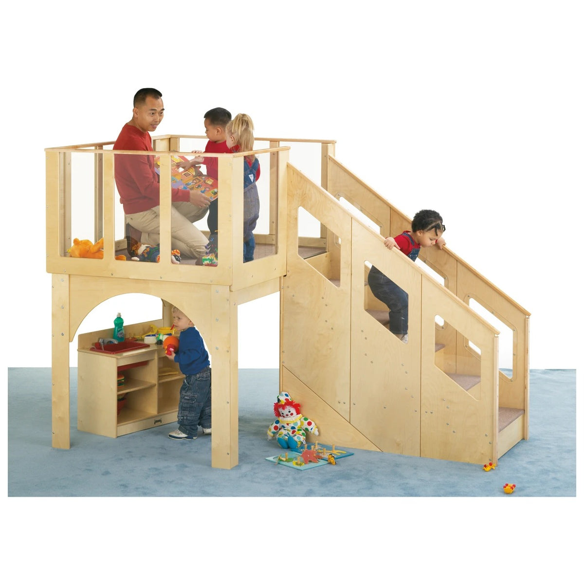 Jonti-Craft Baltic Birch 9752JC Wood Play Loft, 60" Wide, Brown - Default Title