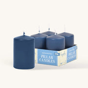 Hyoola Candles Paraffin Wax Pillar Candle, 2" Diameter, 24/Case - Midnight Blue