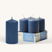 Hyoola Candles Paraffin Wax Pillar Candle, 2" Diameter, 24/Case - Midnight Blue