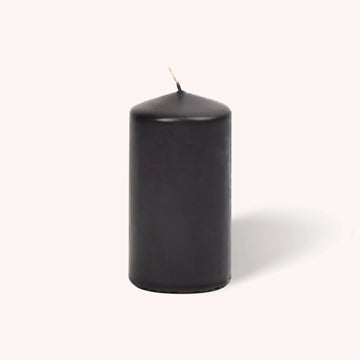 Hyoola Candles Paraffin Wax Pillar Candle, 3" Diameter, 6/Case - Black