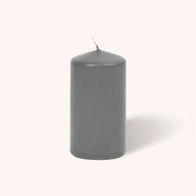 Hyoola Candles Paraffin Wax Pillar Candle, 3" Diameter, 6/Case - Dark Gray