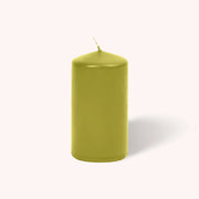 Hyoola Candles Paraffin Wax Pillar Candle, 3" Diameter, 6/Case - Olive Green