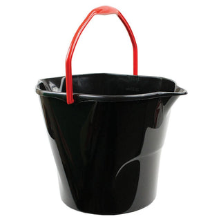Libman Plastic Utility Bucket, 3 gal., 6/Case - Black Red
