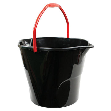 Libman Plastic Utility Bucket, 3 gal., 6/Case - Black Red