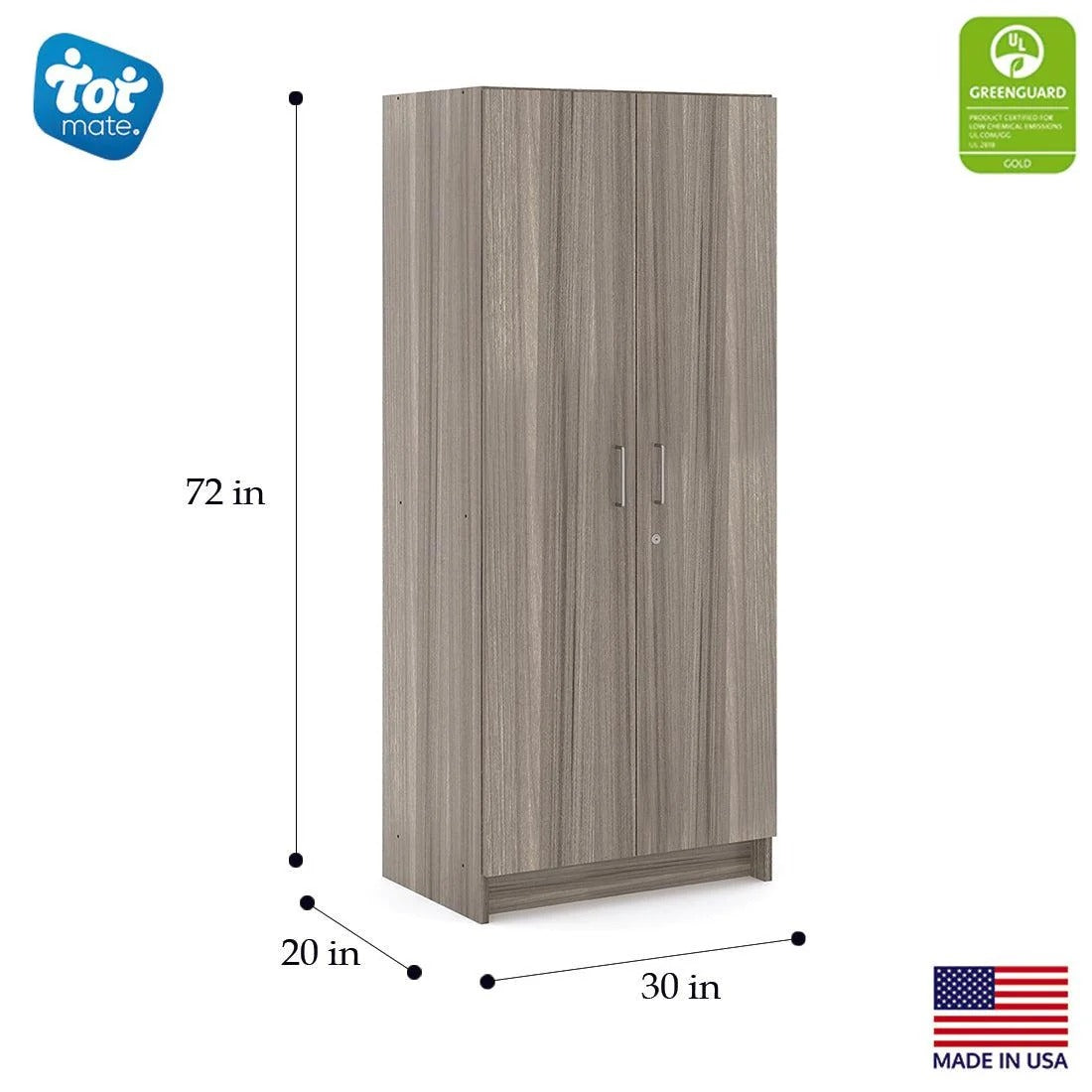 Tot Mate TM2264A.0W92 Laminate Tall Cabinet, 30" Wide, Gray - photo 3