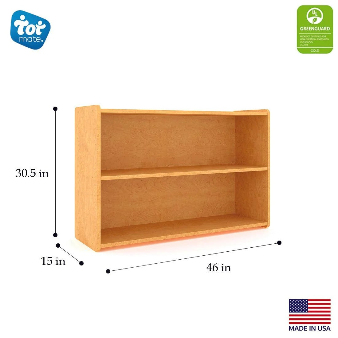 Tot Mate TM2304R.0577 Laminate Storage Shelf, 46" Wide, Brown - photo 2