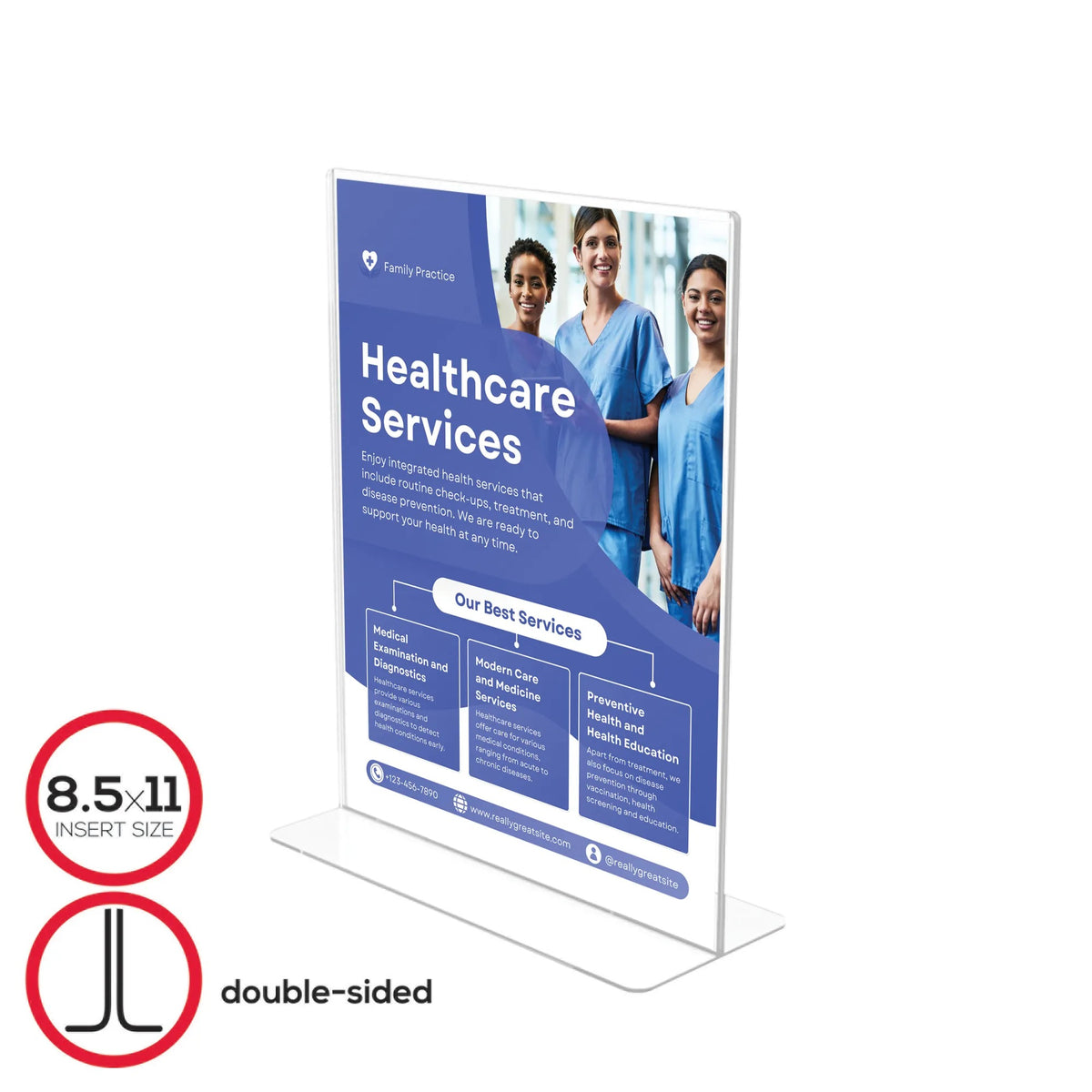 Deflecto 590801 Plastic Sign Holder, 8 1/2" x 11", Clear - photo 3