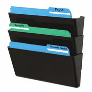 Deflecto 73402 Plastic Wall File System, 13" Wide, Black