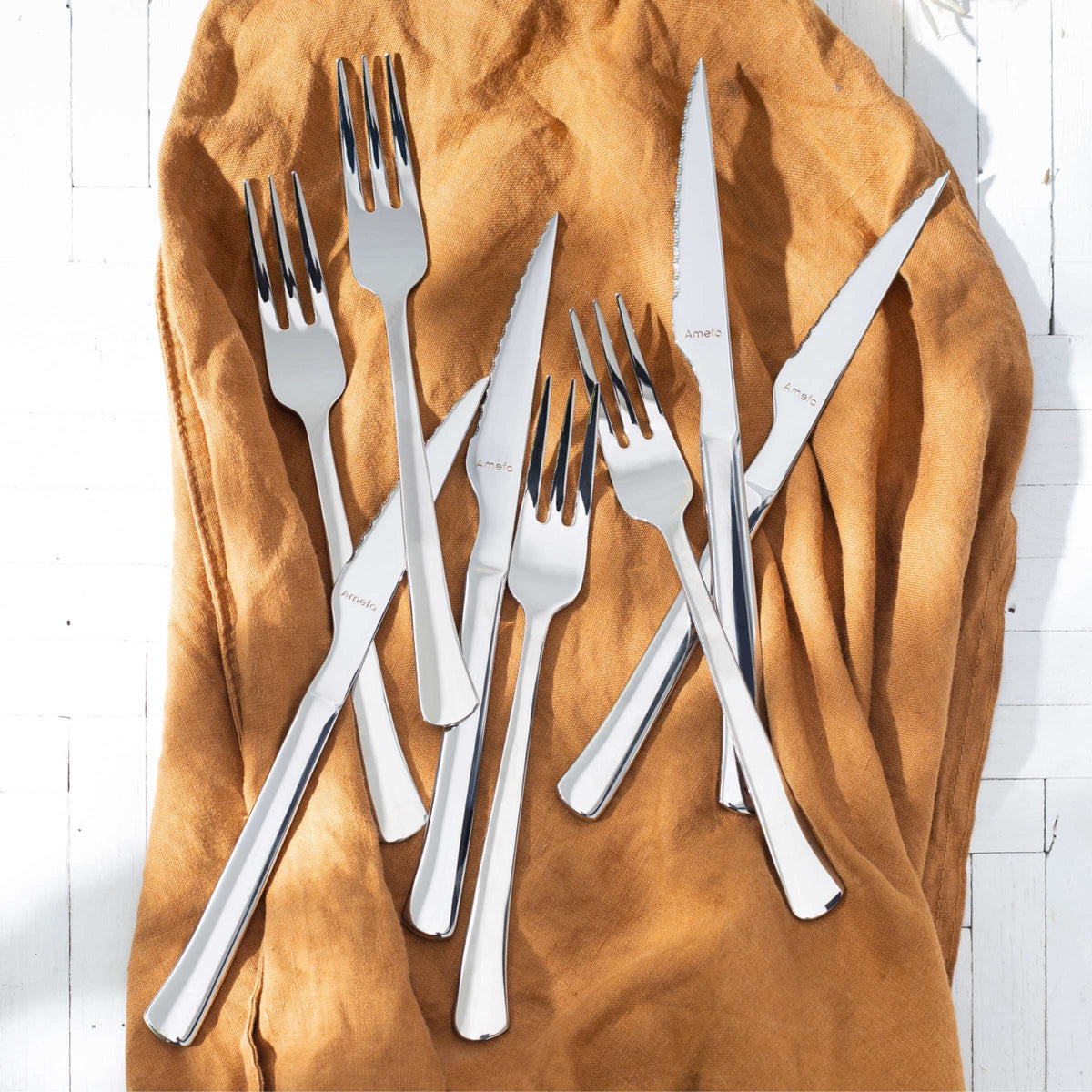 Amefa 703800B000371 Chuletero Stainless Steel Meat Fork, 7 7/8" Long, Silver, 12/Case - photo 2