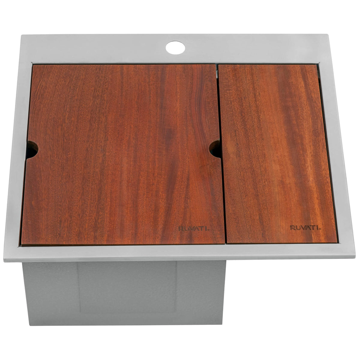Ruvati RVH8262ST Stainless Steel Drop-In Sink, 20" x 22" - photo 2
