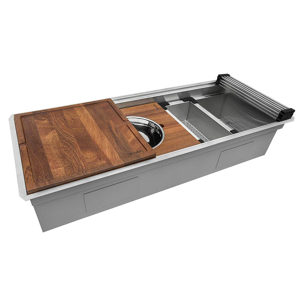 Ruvati RVH8555 Stainless Steel Undermount Sink, 19" x 57" - Default Title