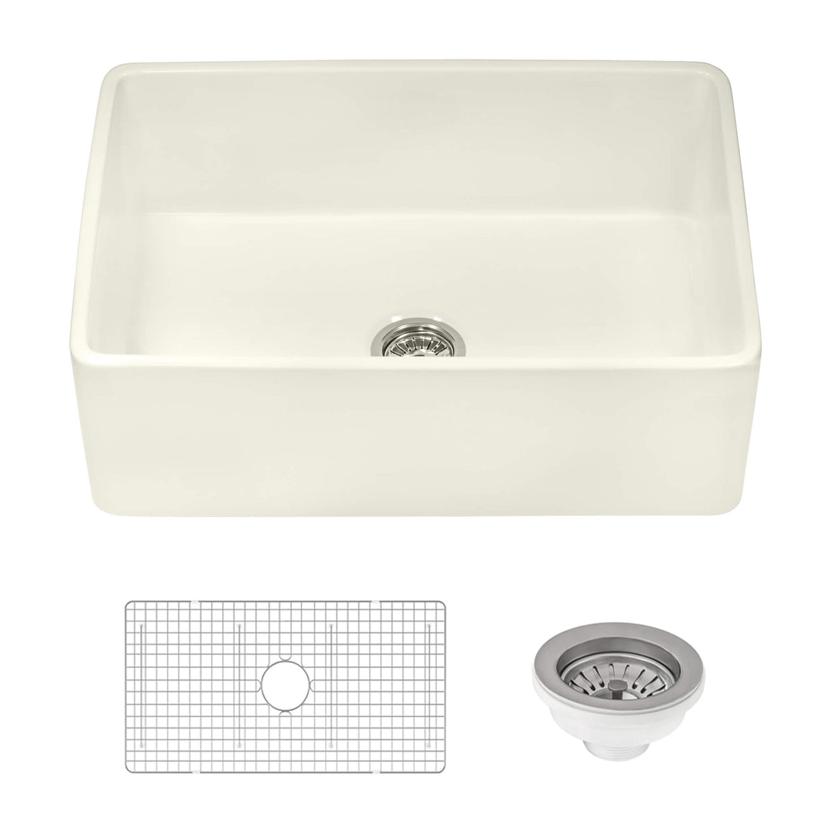 Ruvati Fireclay Farmhouse Sink, 20" x 30" - Beige