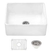 Ruvati RVL2468WH Fireclay Farmhouse Sink, 18 1/4" x 23", White - Default Title