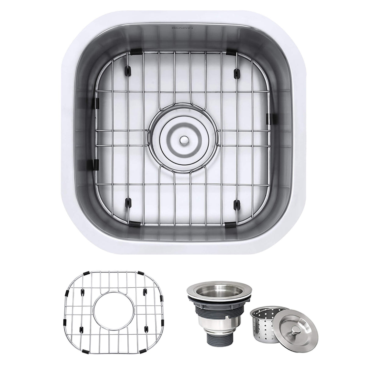 Ruvati Stainless Steel Undermount Sink, Silver - 16"