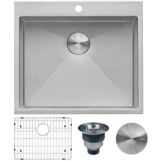 Ruvati RVU6015 Stainless Steel Drop-In Sink, 22" x 25", Silver - Default Title