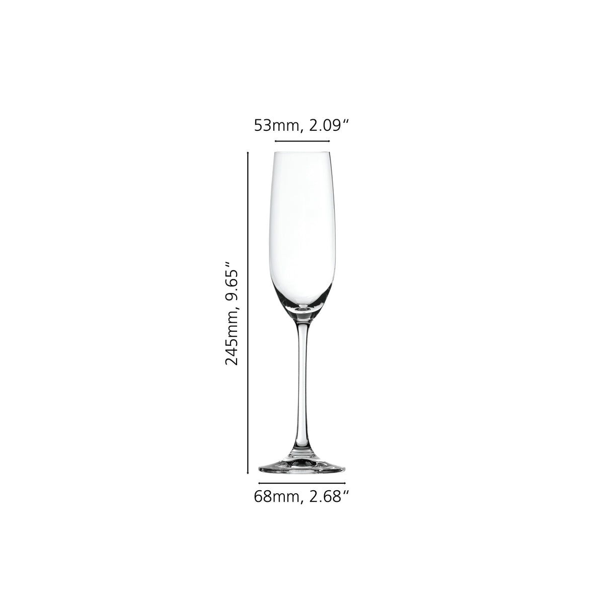 Spiegelau 4728007 Salute Crystal Flute Glass, 7 oz., Clear, 12/Case - Default Title
