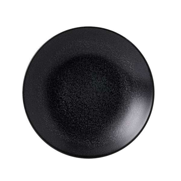 Dudson Evo Origins China Plate Arc Cardinal, 10" Diameter, 12/Case - Black